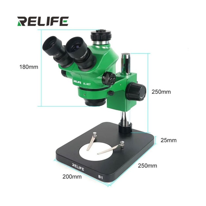RELIFE RL-M5T-B1 Microscopio trinoculare 7-50X Con interfaccia 0,5 CTV | VERDE