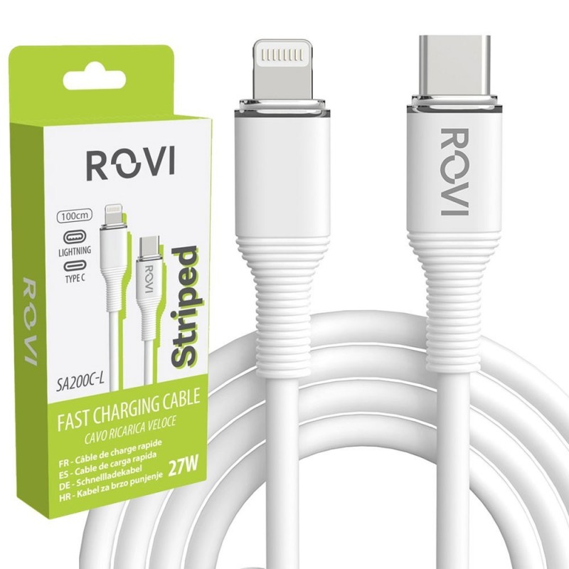 Rovi STRIPED S200C-L PVC Type-C to Lightning Cable (100cm)