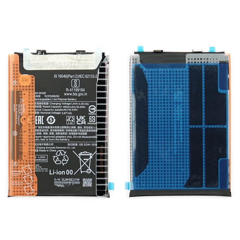 Xiaomi Service Pack Batteria BN5E Originale per Redmi Note 11 PRO 4G 5G / 12 PRO 4G / POCO X4 PRO 5G