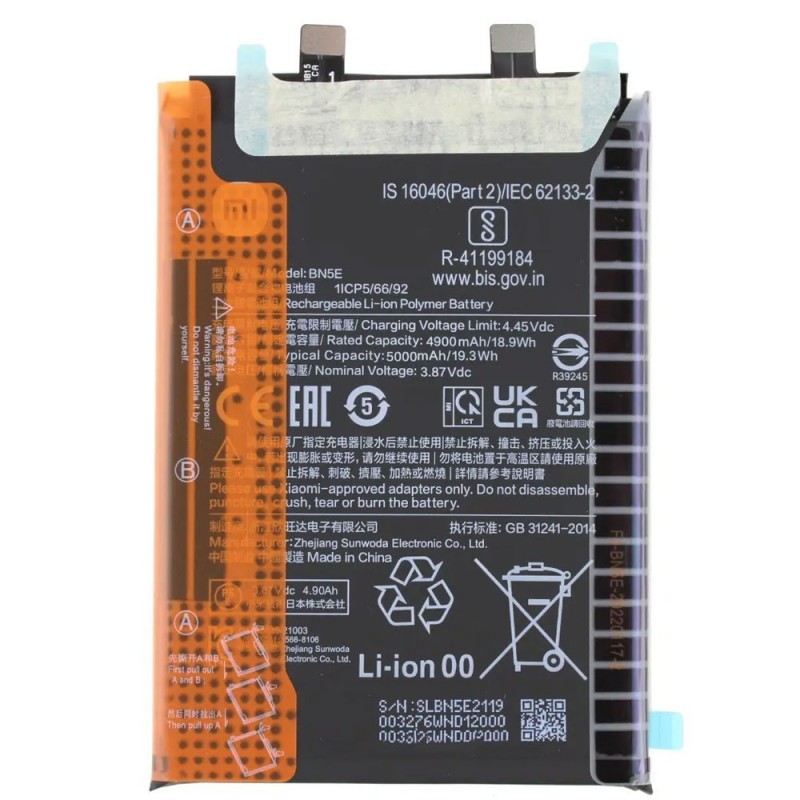 Xiaomi Service Pack Original BN5E Battery for Redmi Note 11 PRO 4G 5G / 12 PRO 4G / POCO X4 PRO 5G