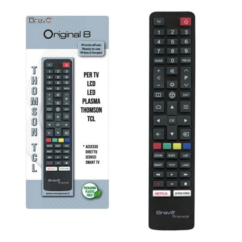 Bravo ORIGINAL 8 Replacement Remote Control for THOMSON TV (Original Case)