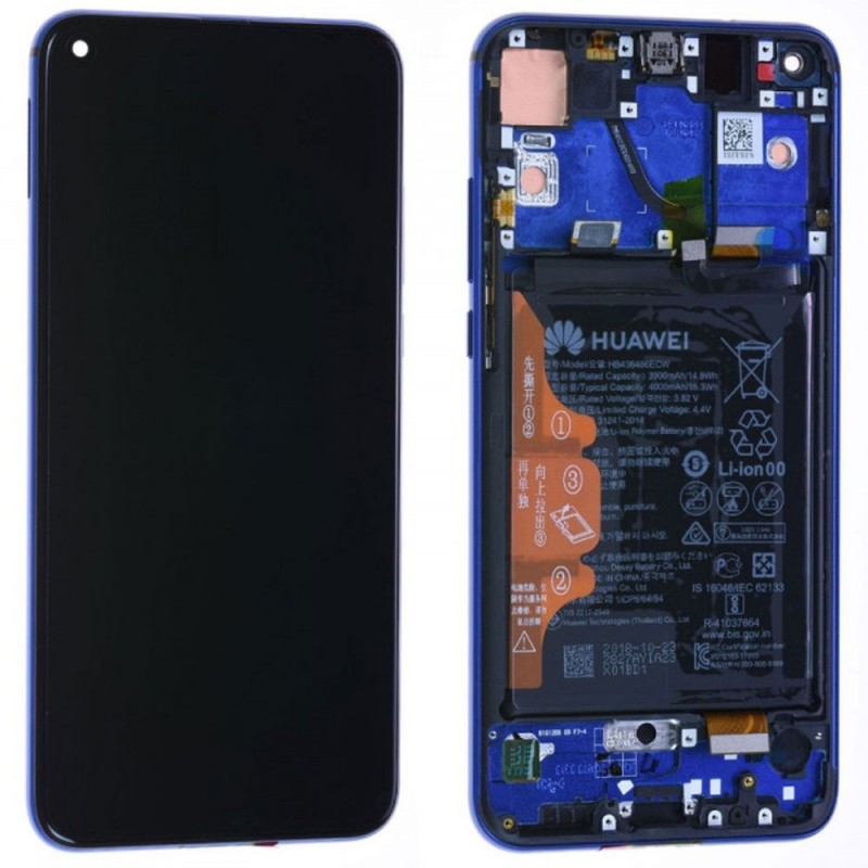 Huawei Service Pack Original LCD Display + Frame and Battery for Honor View 20 | Blue
