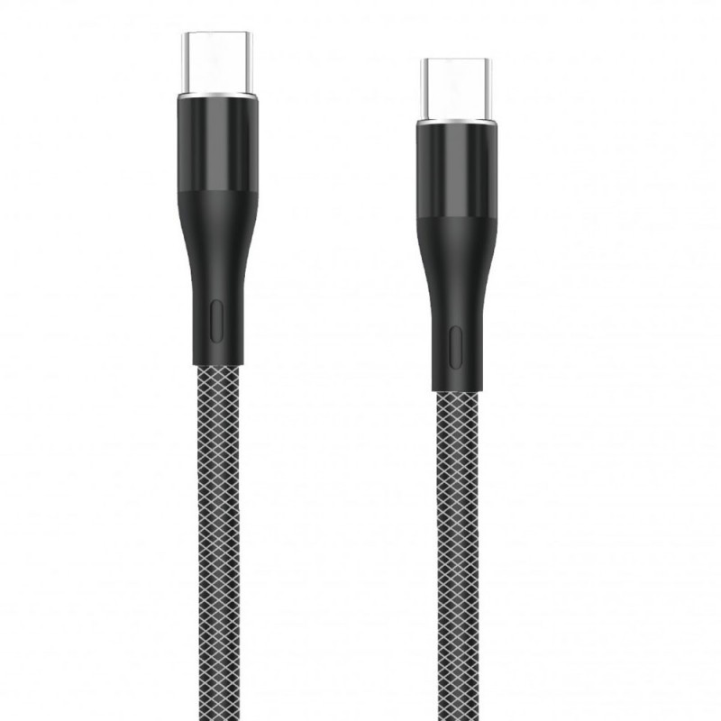 Rovi Sport SA31 USB-C to USB-C Nylon Charging Cable 1m 3A | Black