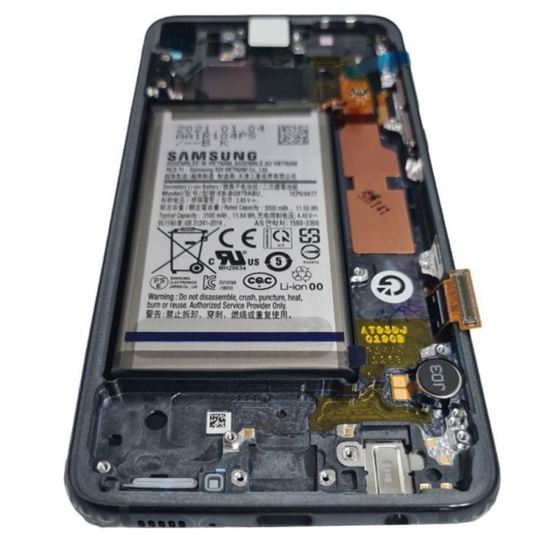 Samsung Service Pack Original LCD Display + Frame and Battery For Galaxy S10E 2019 SM-G970F | Prism Black Black