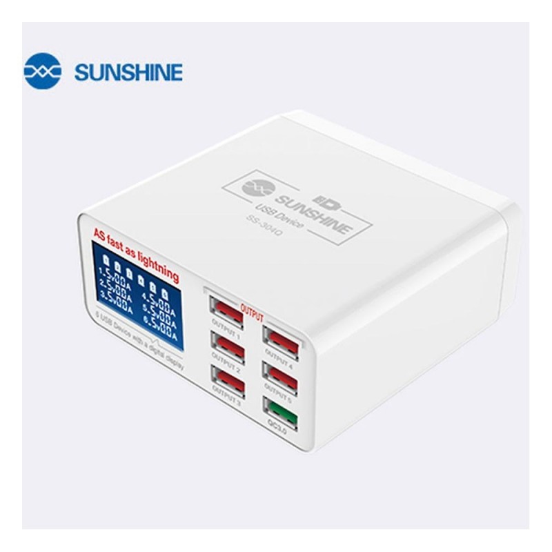 SUNSHINE 6-Port USB Smart Charger | SS-304Q SUNSHINE 6-Port USB Smart Charger | SS-304Q