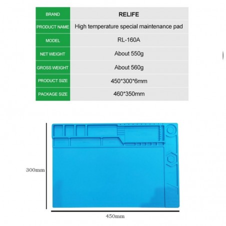 RELIFE RL-160A High-Temperature Specialty Silicone Maintenance Mat | COUNTERTOP