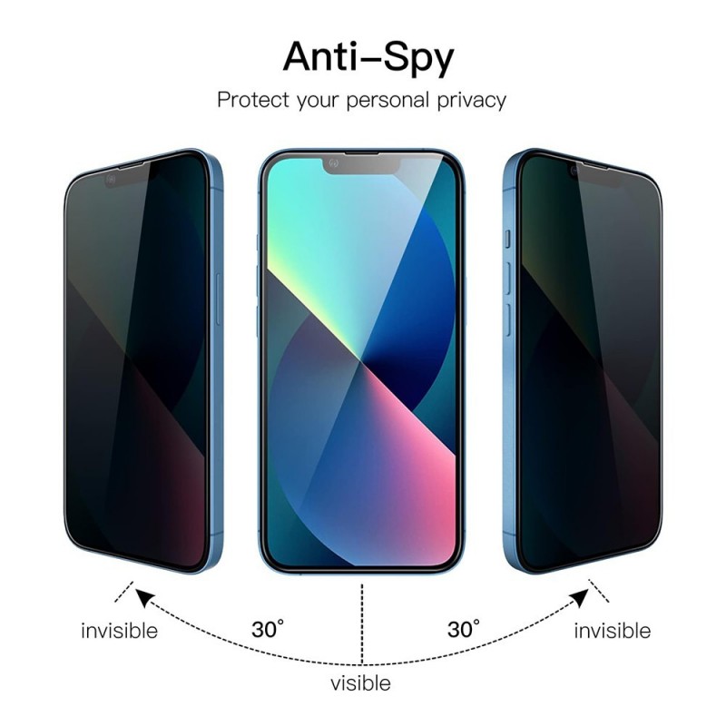 NCC Pellicola Privacy per Apple iPhone 14 Pro in Ceramica Anti-Peeping Vetro Temperato Bordo ad Arco Grande