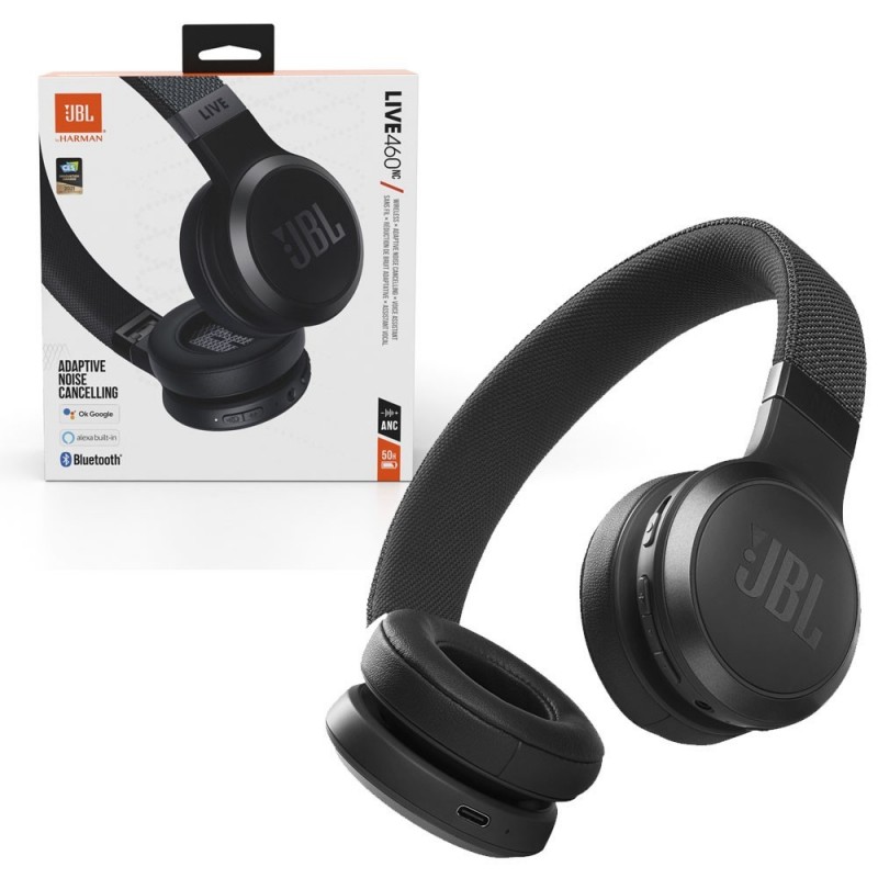 JBL Harman LIVE 460 NC On Ear Bluetooth Headphones + Cable Headset + Microphone