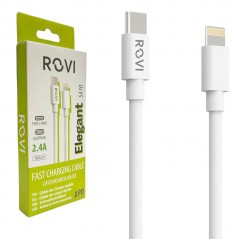 Rovi Rovi Elegant Charging Cable from Type-c to Lightning in Ultra Resistant PVC 1mt 3A |&nbsp;White for sale