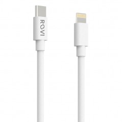 Discover Rovi Elegant Charging Cable from Type-c to Lightning in Ultra Resistant PVC 1mt 3A |&nbsp;White details