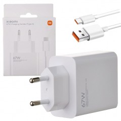 Acquista Xiaomi Charging Combo 67W Caricabatteria USB-A + Cavo USB-A to USB-C | MDY-12-EH Bianco su Smartness