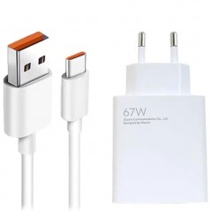 Xiaomi Charging Combo 67W Caricabatteria USB-A + Cavo USB-A to USB-C | MDY-12-EH Bianco