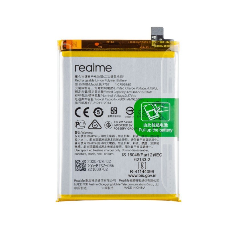 Realme Service Pack Original BLP757 Battery for 6 / 6 Pro / 6s | RMX2001, RMX2061, RMX2063, RMX2002