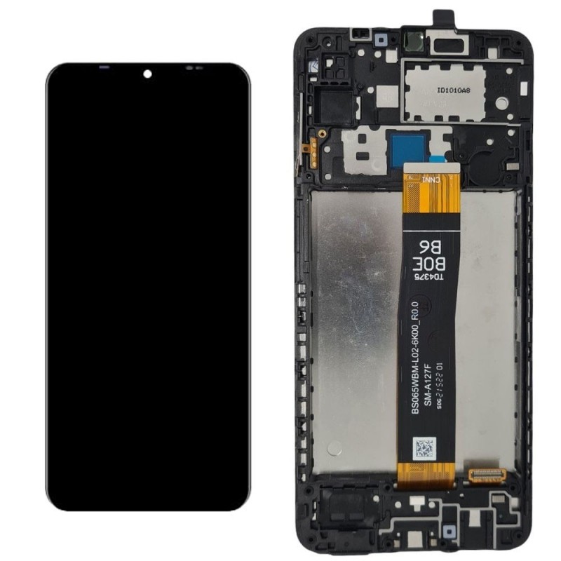 ORIGINAL LCD Display + Frame for Samsung Galaxy A12 2021 SM-A127 | FLAT BLACK BOE B8 / BOE B6 SM-A127F