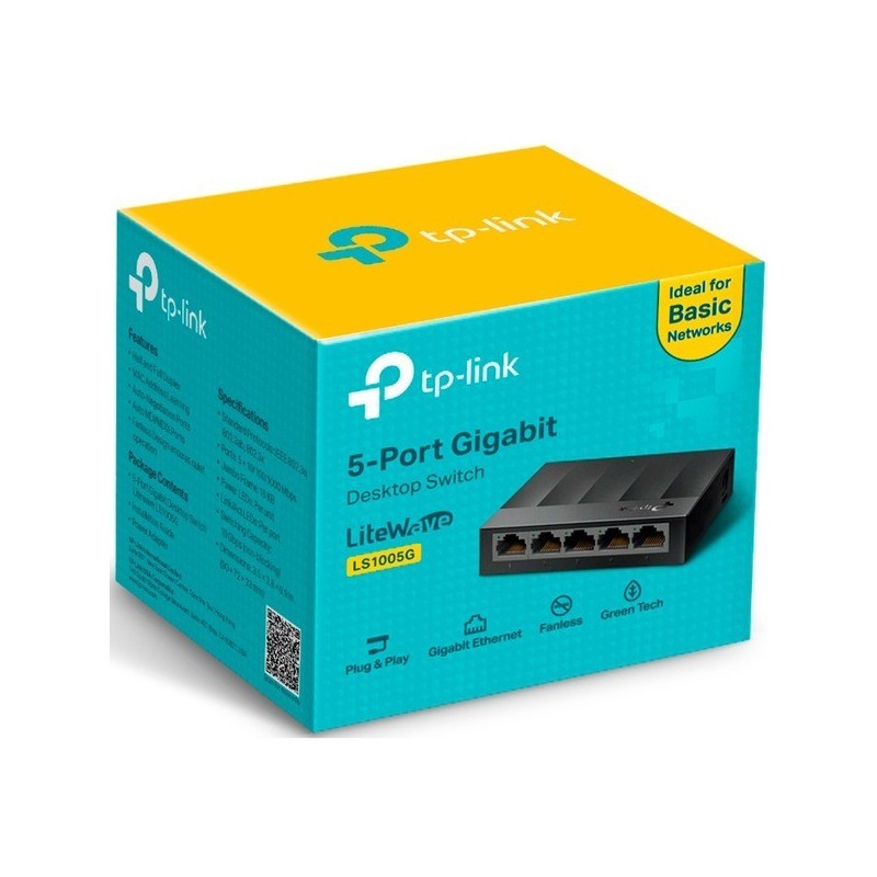 Tp-Link Switch 5 Ports 10/100/1000 LS1005G Tp-Link Switch 5 Ports 10/100/1000 LS1005G