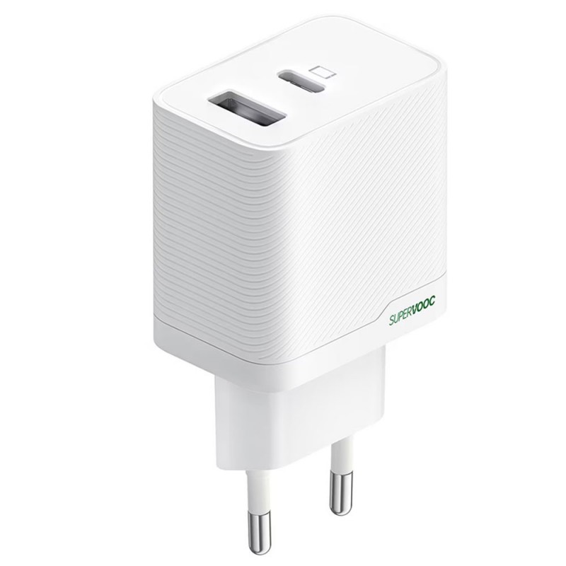 Oppo Caricabatterie SUPERVOOC 33W Alimentatore GaN due Porte USB-A e USB-C