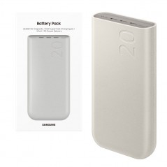 Scopri Samsung Caricabatterie Portatile 20.000 mAh Power Bank Super Fast Charger 45W 3 porte USB-C | Beige in dettaglio
