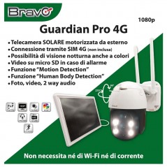 Photo of Bravo Telecamera Solare Guardian Pro 4G Alimentazione con Pannello Solare - BRAVO