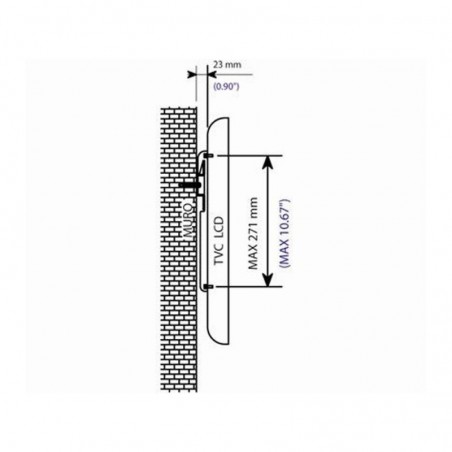 BRAVO Fixed Wall Mount Bracket WALL 2 Universal Mount for 32" - 85" TVs