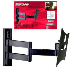 BRAVO Supporto fisso da parete Staffa LCD10 Attacco Universale da 23" a 40" Pollici | Nero