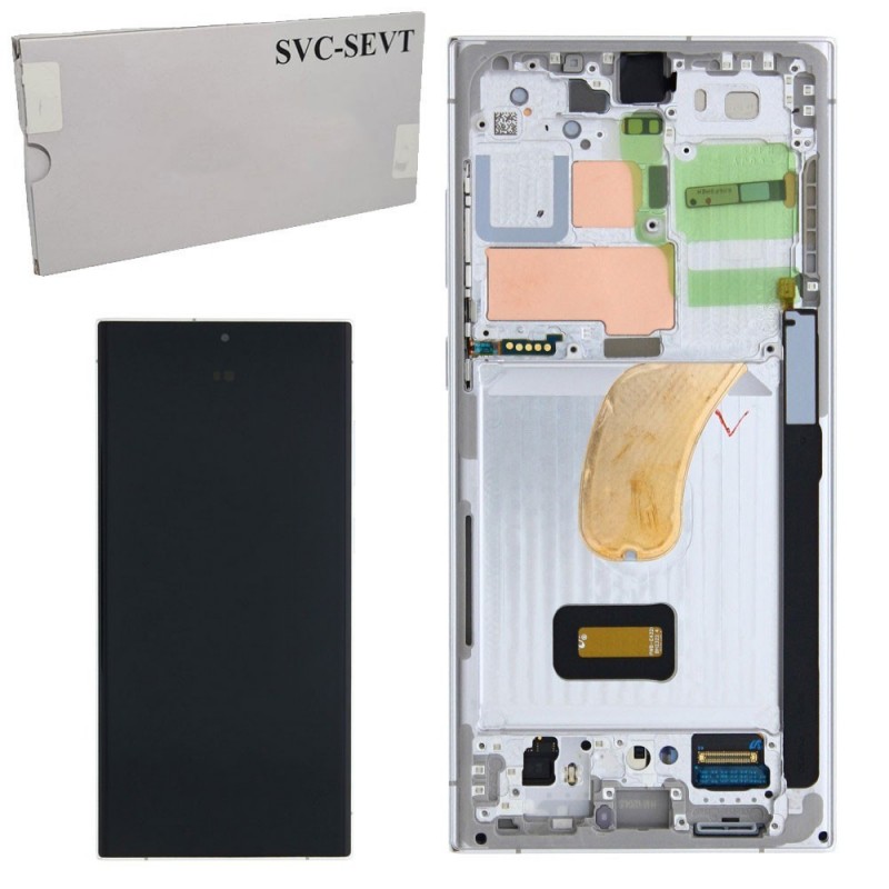 Samsung Service Pack Original LCD Display + Frame For Galaxy S23 Ultra 5G S918 | Light Blue / Green