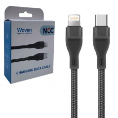 Compra NCC Cavo di Ricarica da USB-C a Lightning 27W Woven in Tessuto | 1 Metro Nero online
