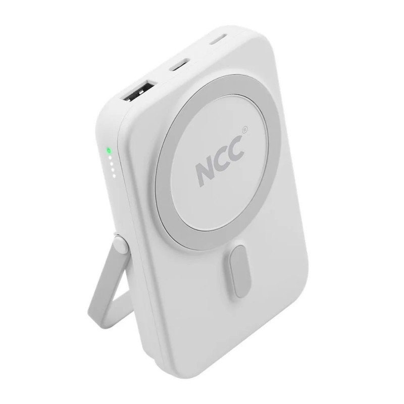 NCC Power Bank 10000mAh Caricabatterie Magnetico MAGSAFE con Stand Ultra Fast Charging 15W | Bianco BP16