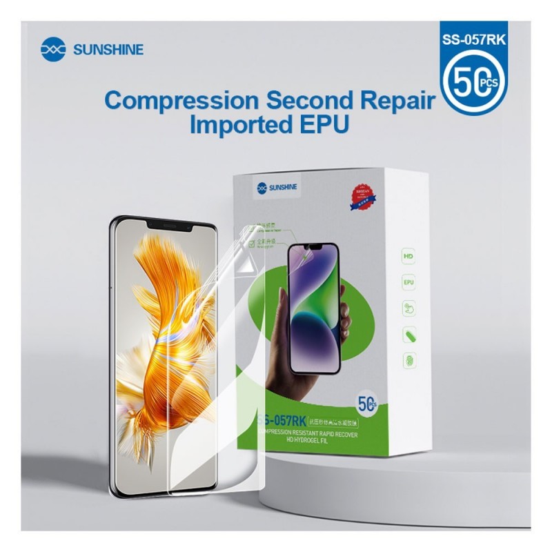 SUNSHINE SS-057RK Ultra Clear Hydrogel Screen Protector | 50 pcs