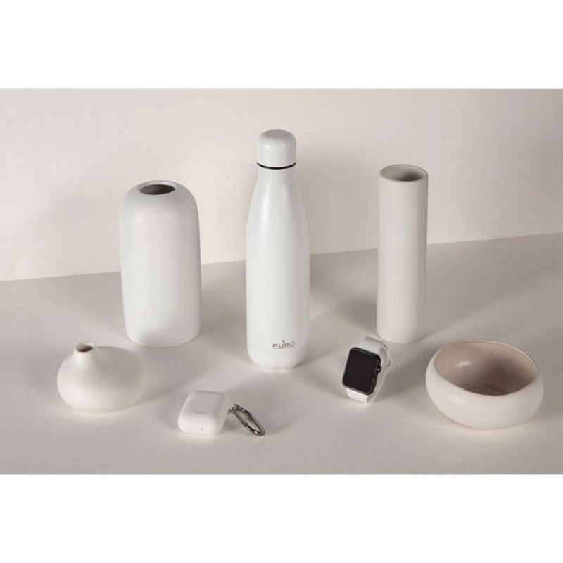 Puro Icon 500ml Double Wall Stainless Steel Thermal Bottle with Powder Coating | White Puro Icon 500ml Double Wall Stainless Steel Thermal Bottle with Powder Coating | White