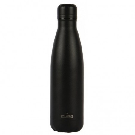 Photo of Puro Bottiglia Termica Icon 500ml Acciaio Doppio Strato Trattamento in Polvere | Nero - Puro
