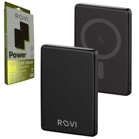 Rovi ROVI Power Bank LX12 5000 mAh Caricabatterie MagSafe Portatile 20W Wireless | Nero for sale