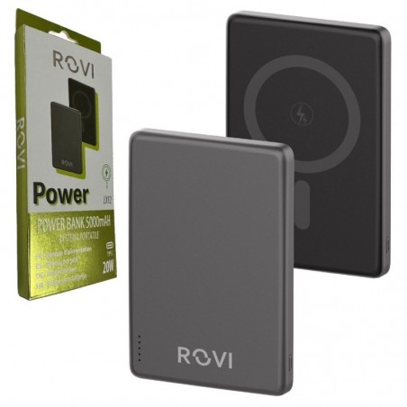 Acquista ROVI Power Bank LX12 5000 mAh Caricabatterie MagSafe Portatile Wireless | Grigio in vendita