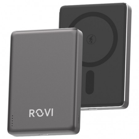 ROVI Power Bank LX12 Plus 10000 mAh Caricabatterie MagSafe Portatile Wireless | Grey
