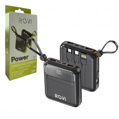 Photo of ROVI Power Bank LX21 10000MAH Caricabatterie Portatile 20W Cavi Integrati USB-C MICRO-USB LIGHTNING | Nero - Rovi