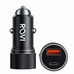 Acquista Rovi Caricabatterie Veloce da Auto SC400 Fast Car Charger 38w USB-A e USB-C | Nero in vendita