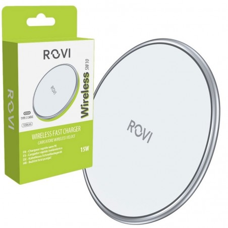 Rovi Rovi Caricabatterie Wireless Veloce SW10 Fast Charger 15w USB-C con Cavo | White for sale