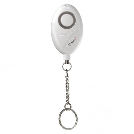 BRAVO Portable Alarm with Integrated 105dB Siren, Practical and Discreet | White