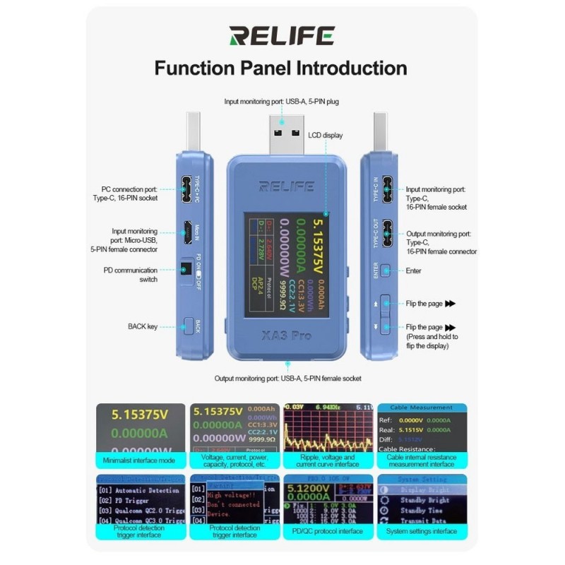 Relife Tester Digitale USB XA3 Pro