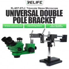 Scopri RELIFE RL-M5T Microscopio Trinoculare con Braccio STL2 Multidirezionale Interfaccia 0,5CTV / Verde in dettaglio