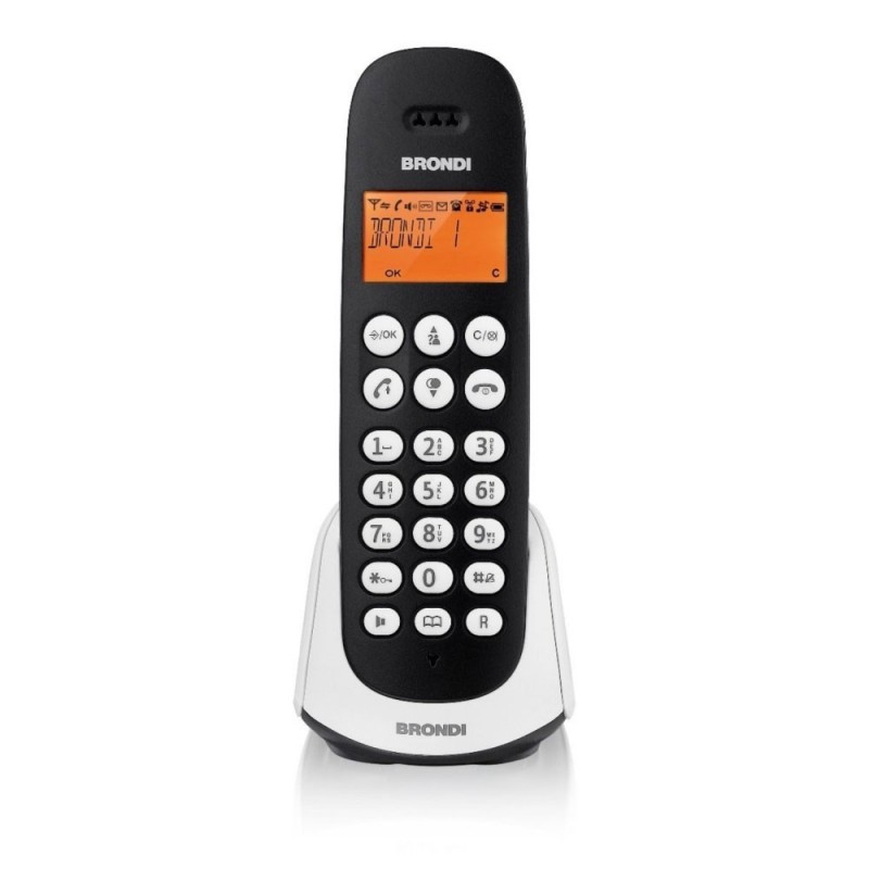 BRONDI ADARA Cordless Phone with Large Backlit Display and Intuitive Menu | Black and White