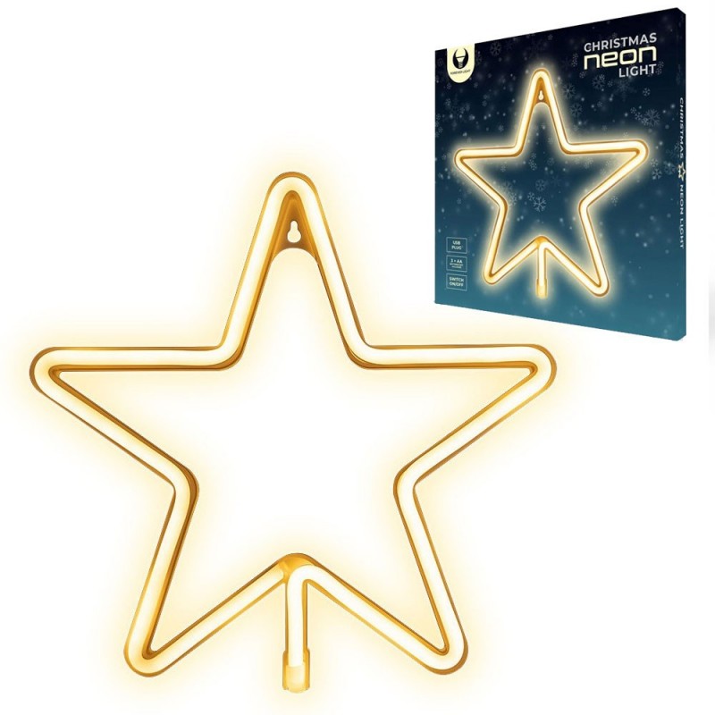 ROVI Forever Light Neon Lamp Decorative LED Light USB Plug On-Off Switch | Yellow Star