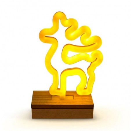 ROVI Forever Light Lampada Neon Luce Led Decorativo USB PLUG Switch On-Off | Renna Giallo