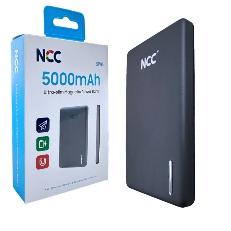 NCC Power Bank 5000mAh Ultra Slim Magnetic Charger MAGSAFE Fast Charging | Black BP05