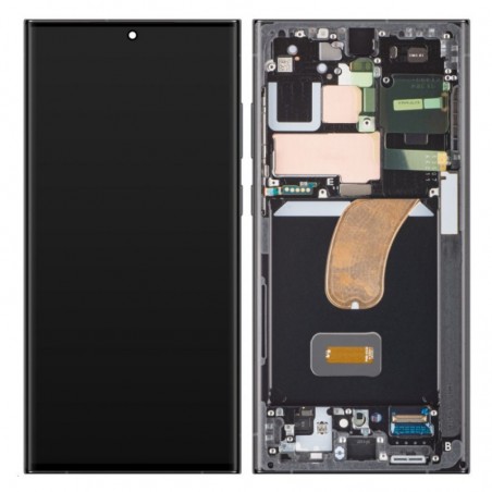 Samsung Service Pack Original LCD Display + Frame For Galaxy S23 Ultra 5G S918 | Graphite Gray / Red