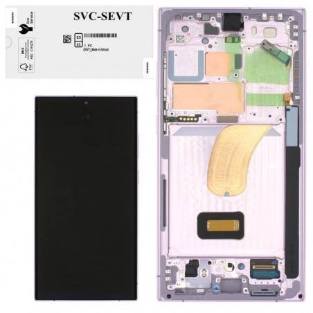 Acquista Samsung SERVICE PACK Display LCD ORIGINALE + Frame Per Galaxy S23 Ultra 5G S918 | Lavender / Light Pink su Smartness