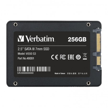 Verbatim SSD Interno 256GB Vi550 S3 2.5" SATA III