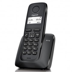Gigaset Telefono Cordless DECT A116 - 50 Nomi in Rubrica | Nero