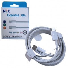 Acquista NCC Cavo di Ricarica da USB-C a USB-C 60W Colorful D118CC | 1 Metro Bianco in vendita