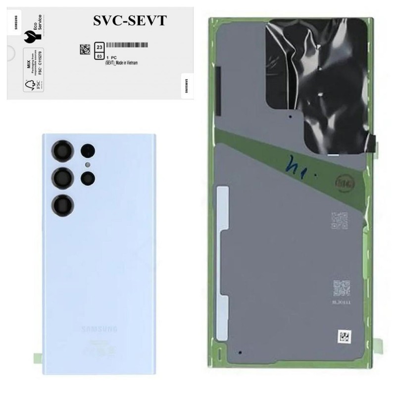 Samsung Original Back Cover Service Pack for Galaxy S23 Ultra SM-S918B Sky Blue