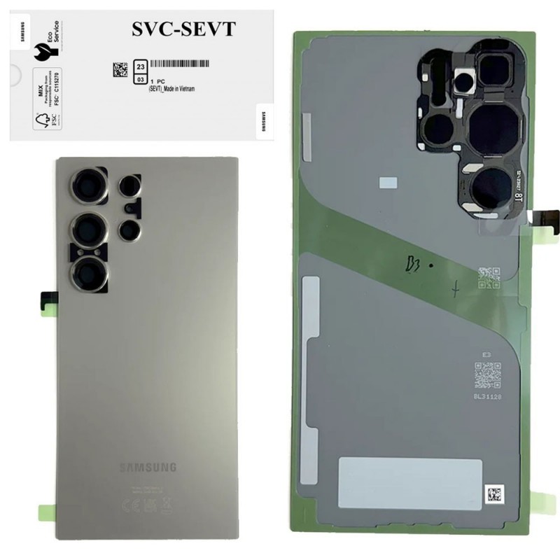 Samsung Back Cover Original Service Pack for Galaxy S24 Ultra SM-S928B | Titanium Grey